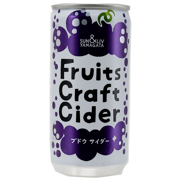 山形食品 FruitsCraftCider ブドウ 200ml缶×30本入×(2ケース)