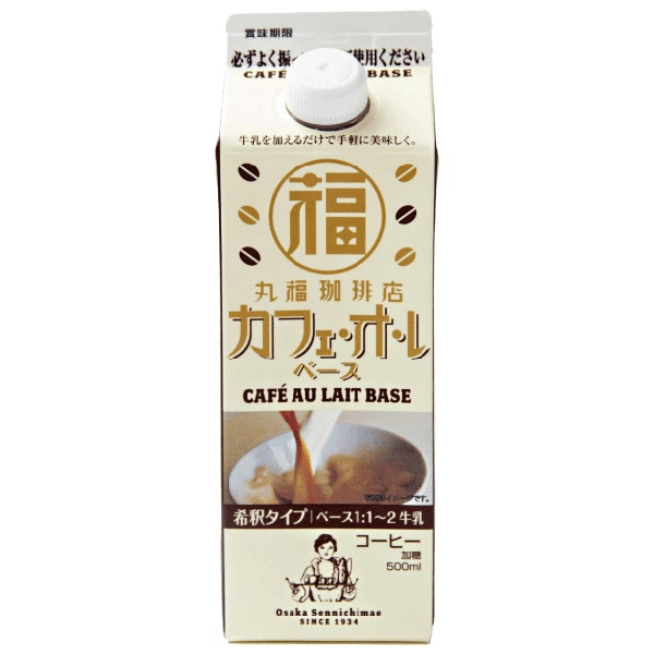 丸福珈琲店 カフェ・オ・レ ベース 500ml紙パック×12本入×(2ケース)