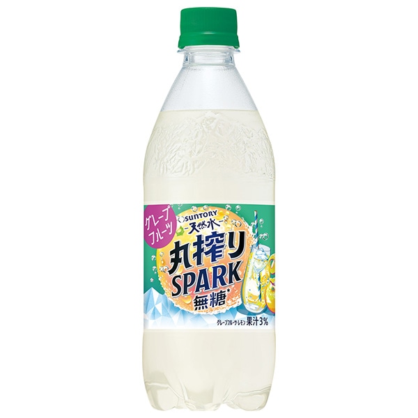 サントリー 天然水 丸搾りSPARK無糖 グレープフルーツ 500mlペットボトル×24本入