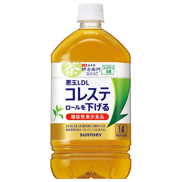 サントリー 伊右衛門(いえもん) プラス コレステロール対策【機能性表示食品】 1000mlペットボトル×12本入×(2ケース)