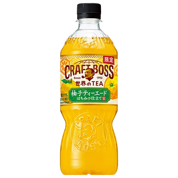 サントリー クラフトボス 世界のTEA 柚子ティーエード 600mlペットボトル×24本入