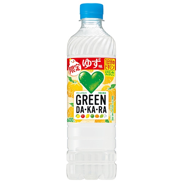 サントリー GREEN DA・KA・RA(グリーン ダカラ) 冬限定 ビタミン・ゆず味 600mlペットボトル×24本入×(2ケース)