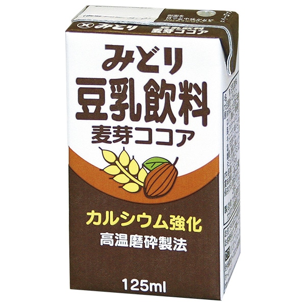 九州乳業 みどり豆乳飲料 麦芽ココア 125ml紙パック×12本入×(2ケース)