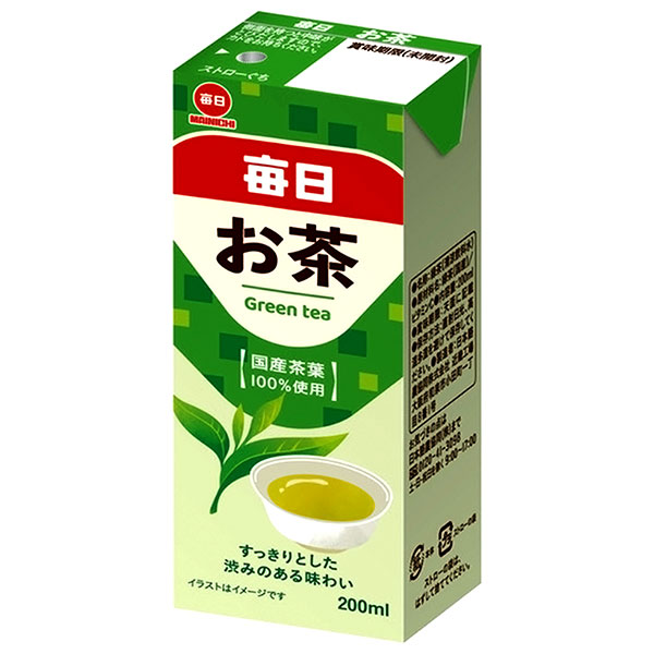 毎日牛乳 毎日 お茶 200ml紙パック×24本入×(2ケース)