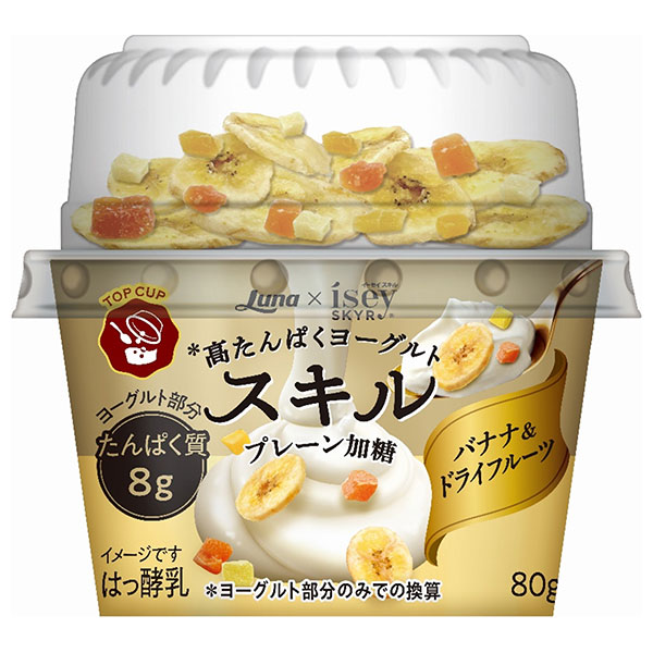日本ルナ スキル TOPCUP バナナ&ドライフルーツ 80g+25g×6個入×(2ケース) チルド 冷蔵品