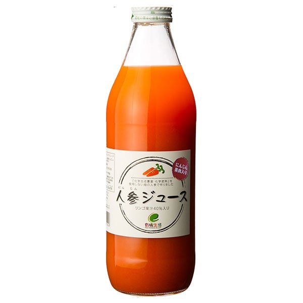 イー・有機生活 有機生活の人参ジュース 1000ml瓶×6本入×(2ケース)