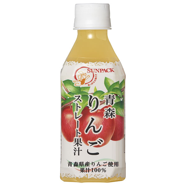 サンパック 青森りんごストレート果汁 280mlペットボトル×24本入