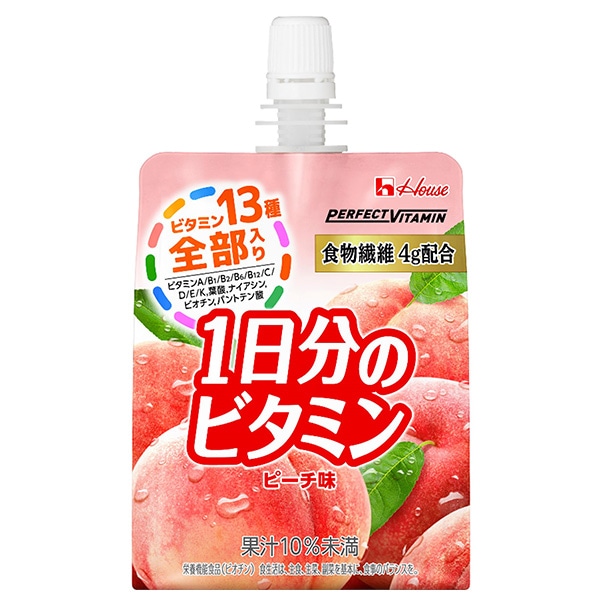 ハウスウェルネス PERFECT VITAMIN(パーフェクトビタミン) 1日分のビタミンゼリー 食物繊維 180gパウチ×24本入