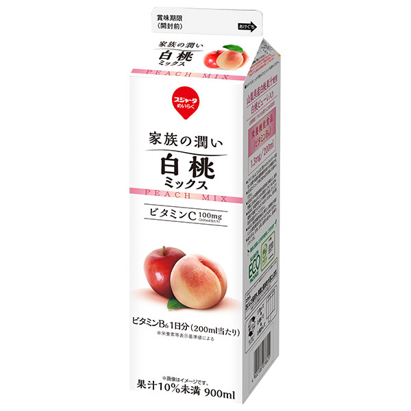 スジャータ 家族の潤い 白桃ミックス 900ml紙パック×12本入 チルド 冷蔵品