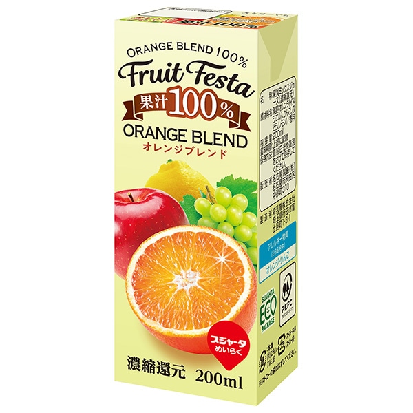 スジャータ フルーツフェスタ オレンジブレンド 200ml紙パック×24本入×(2ケース)