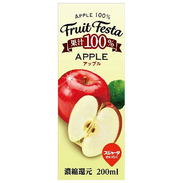 スジャータ フルーツフェスタ アップル 200ml紙パック×24本入
