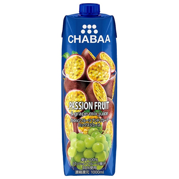 HARUNA(ハルナ) CHABAA(チャバ) 100%ミックスジュース パッションフルーツ 1000ml紙パック×12本入×(2ケース)