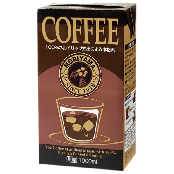 守山乳業 MORIYAMA ストレートコーヒー 1000ml紙パック×6本入