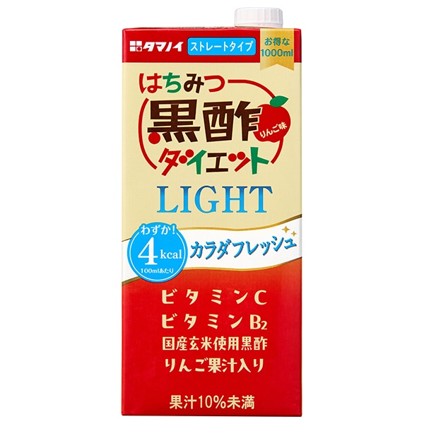 タマノイ酢 はちみつ黒酢ダイエット LIGHT 1000ml紙パック×6本入×(2ケース)