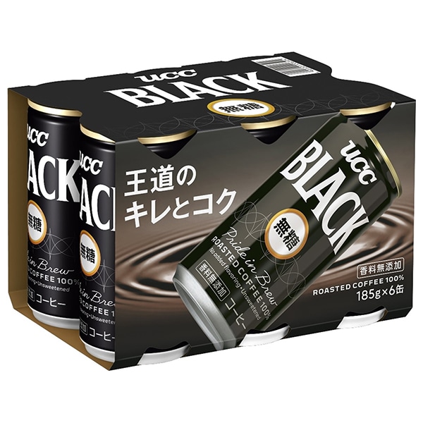 UCC BLACK(ブラック) 無糖(6缶パック) 185g缶×30(6×5)本入×(2ケース)