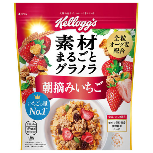 ケロッグ 素材まるごとグラノラ 朝摘みいちご 430g×6袋入×(2ケース)