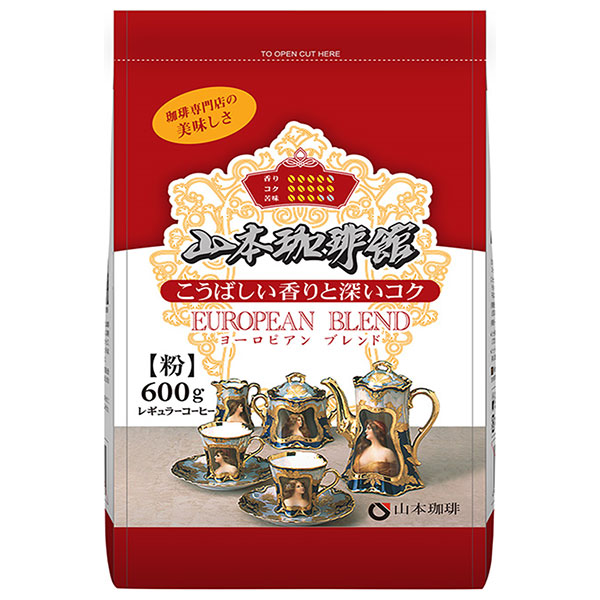 山本珈琲 山本珈琲館 ヨーロピアンブレンド 600g×1袋入×(2ケース)