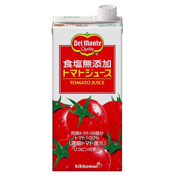 デルモンテ 食塩無添加 トマトジュース 1L紙パック×6本入×(2ケース)