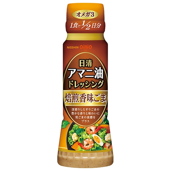 日清オイリオ 日清アマニ油ドレッシング 焙煎香味ごま 160mlペットボトル×12本入×(2ケース)