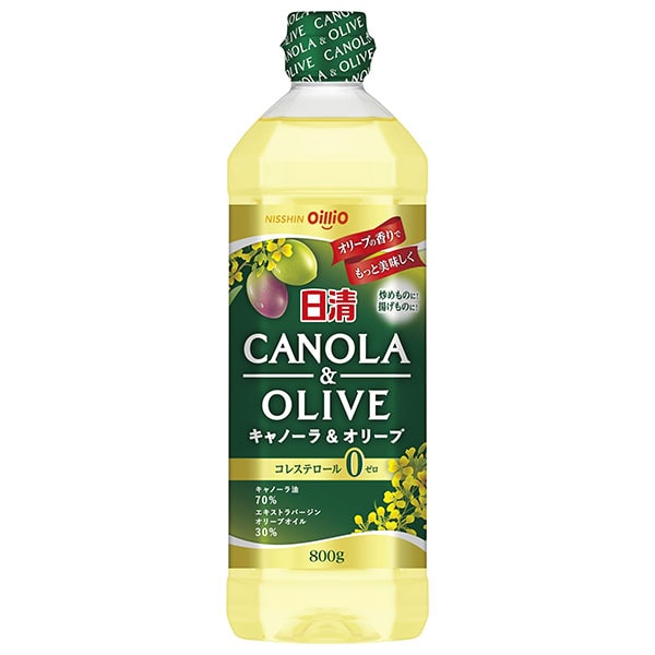 日清オイリオ 日清キャノーラ&オリーブ 800gペットボトル×8本入