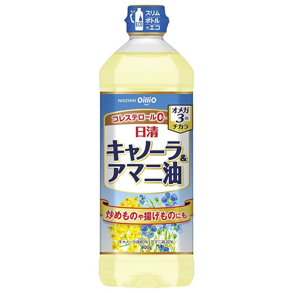 日清オイリオ 日清キャノーラ&アマニ油 800gペットボトル×8本入