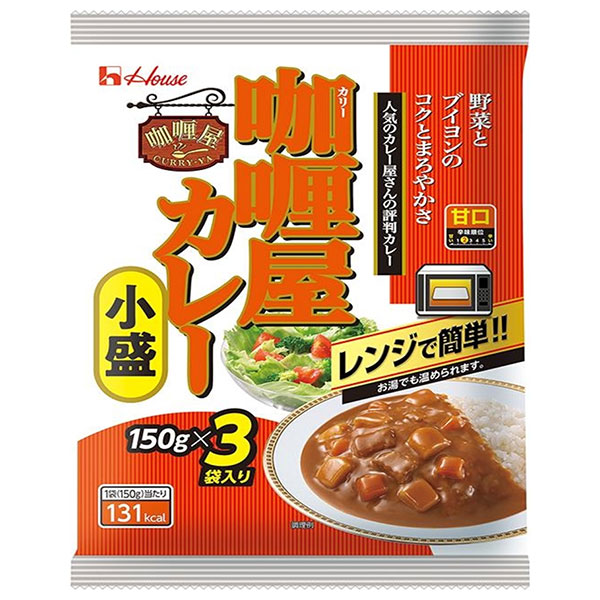 ハウス食品 カリー屋 カレー 小盛 甘口 3袋入り 450g(150g×3袋)×6個入×(2ケース)