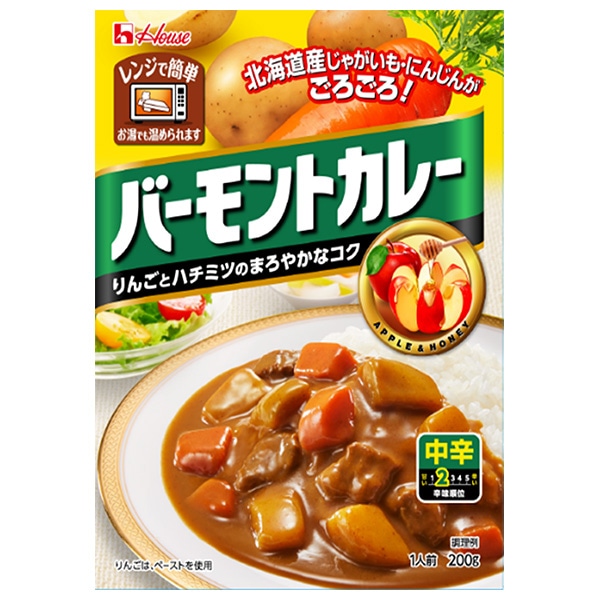 ハウス食品 バーモントカレー 中辛 200g×30個入×(2ケース)