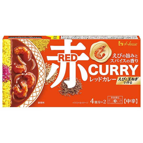 ハウス食品 レッドカレー 中辛 140g×10個入