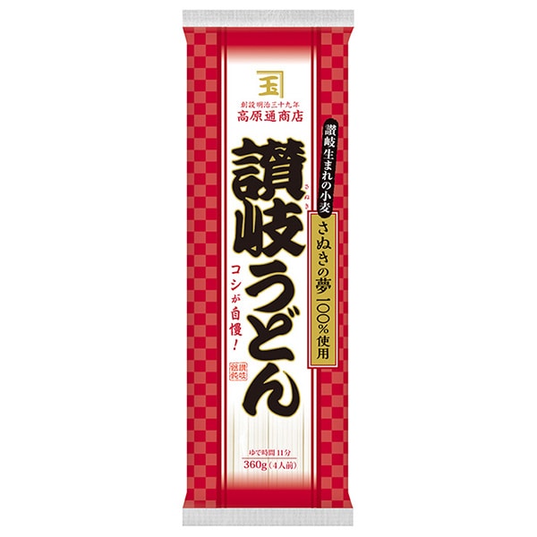 ニップン 高原通商店 讃岐うどん(国産小麦) 360g×25袋入×(2ケース)