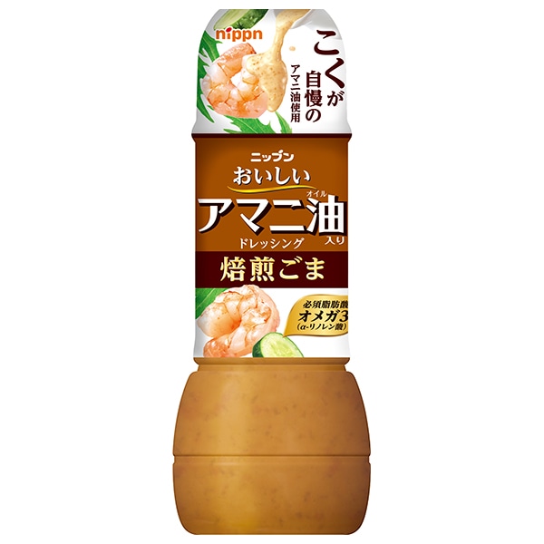 ニップン おいしいアマニ油入りドレッシング 焙煎ごま 300ml×12本入