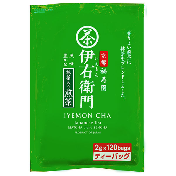 宇治の露製茶 伊右衛門 抹茶入り煎茶ティーバッグ 2g×120P×1袋入
