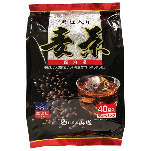 山城物産 国内産黒豆入り麦茶 ティーバッグ 10g×40P×20袋入