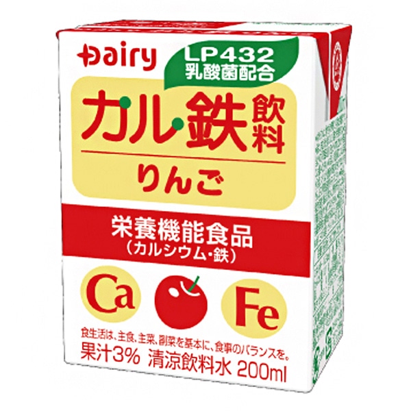 南日本酪農協同 デーリィ カル鉄飲料 りんご 200ml紙パック×18本入×(2ケース)