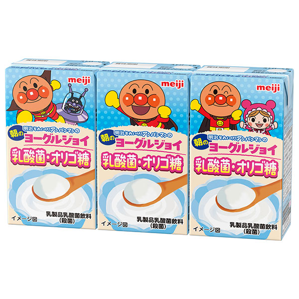 明治 それいけ!アンパンマンの朝のヨーグルジョイ 乳酸菌・オリゴ糖 125ml紙パック×36(3P×12)本入×(2ケース) メーカー 問屋直送