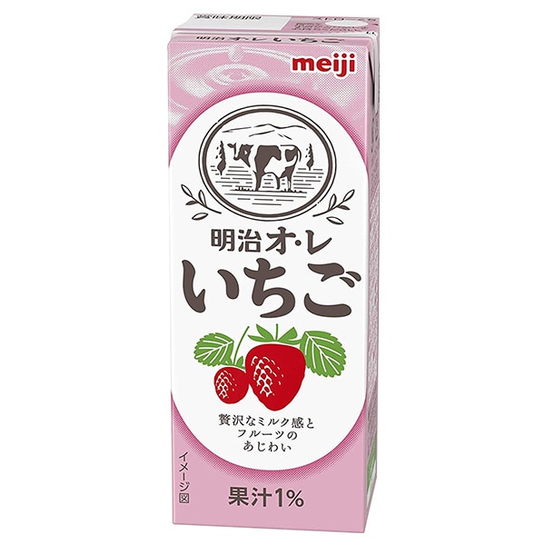 明治 オ・レ いちご 200ml紙パック×24本入 メーカー 問屋直送