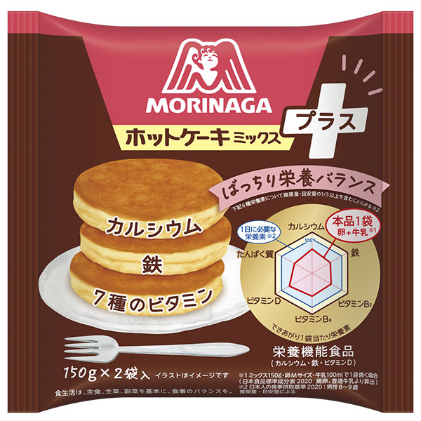 森永製菓 ホットケーキミックス プラス 300g(150g×2袋)×16袋入×(2ケース)