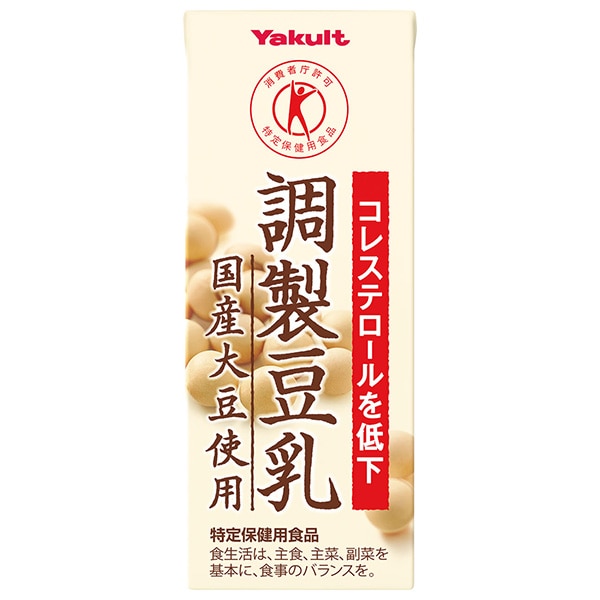 ヤクルト 調製豆乳 国産大豆使用【特定保健用食品 特保】 200ml紙パック×24本入×(2ケース)
