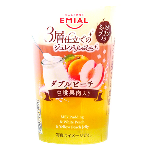 安曇野食品工房 3層仕立てのジュレパルフェ ダブルピーチ 190g×8個入×(2ケース) チルド 冷蔵品