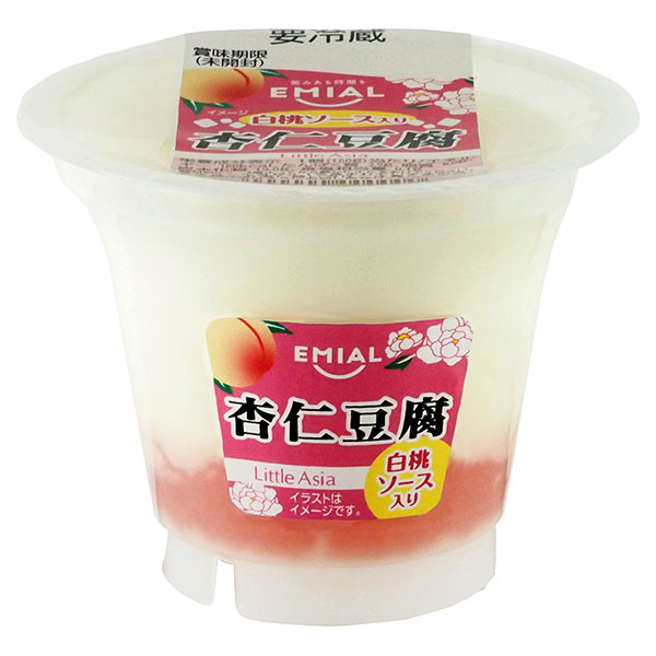 安曇野食品工房 LittleAsia(リトルアジア) 白桃ソース入り杏仁豆腐 160g×8個入×(2ケース) チルド 冷蔵品