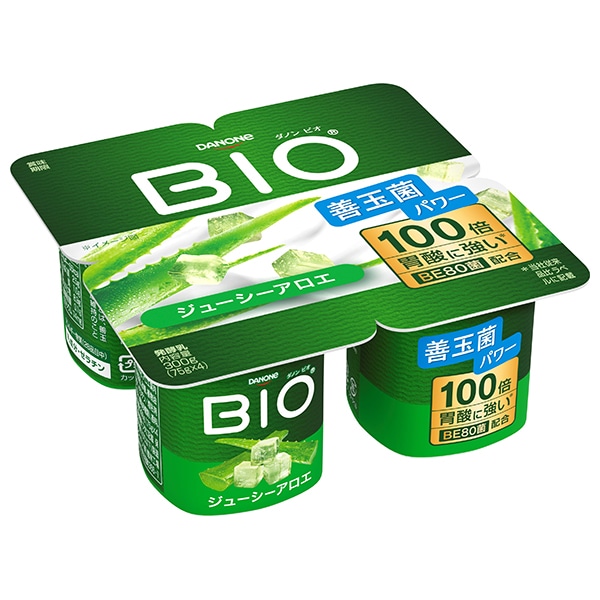 ダノンジャパン ダノンビオ BIO ジューシーアロエ (75g×4)×6個入×(2ケース) チルド 冷蔵品