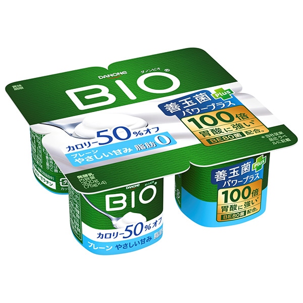 ダノンジャパン ダノンビオ BIO プレーン カロリー50%オフ やさしい甘み (75g×4)×6個入 メーカー 問屋直送
