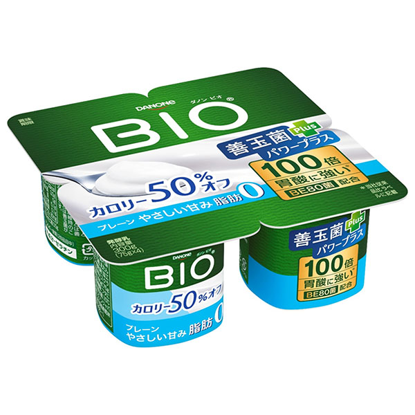 ダノンジャパン ダノンビオ BIO プレーン カロリー50%オフ やさしい甘み (75g×4)×6個入 チルド 冷蔵品