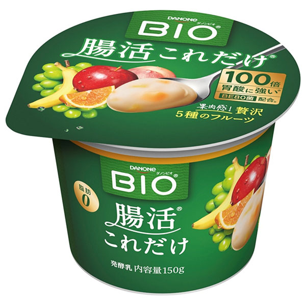 ダノンジャパン ダノンビオ BIO 腸活これだけ 贅沢5種フルーツ 150g×12個入×(2ケース) チルド 冷蔵品