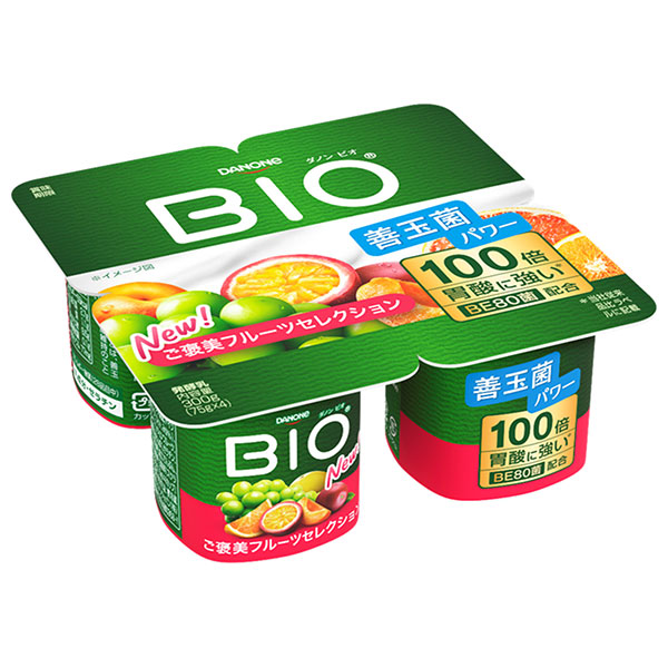 ダノンジャパン ダノンビオ BIO ご褒美フルーツセレクション (75g×4)×6個入×(2ケース) チルド 冷蔵品