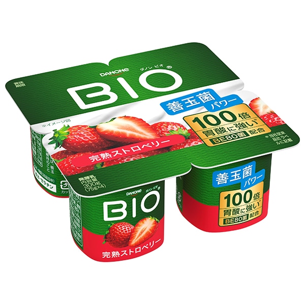 ダノンジャパン ダノンビオ BIO 完熟ストロベリー (75g×4)×6個入 メーカー 問屋直送 チルド 冷蔵品
