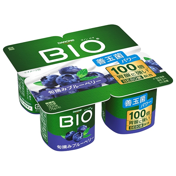 ダノンジャパン ダノンビオ BIO 旬摘みブルーベリー (75g×4)×6個入 チルド 冷蔵品