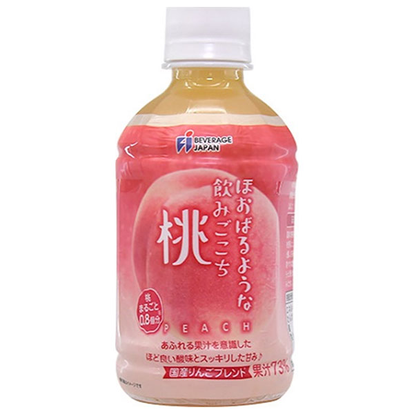 【賞味期限2026.1.24かそれ以降】ビバレ・ジャパン ほおばるような飲みごこち 桃 73% 280mlペットボトル×24本入×(2ケース)