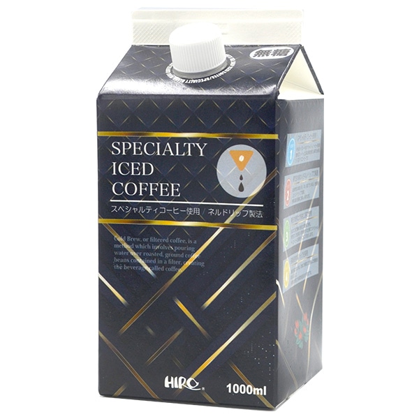 ヒロコーヒー ネルドリップアイスコーヒー 無糖 1000ml紙パック×12本入×(2ケース)