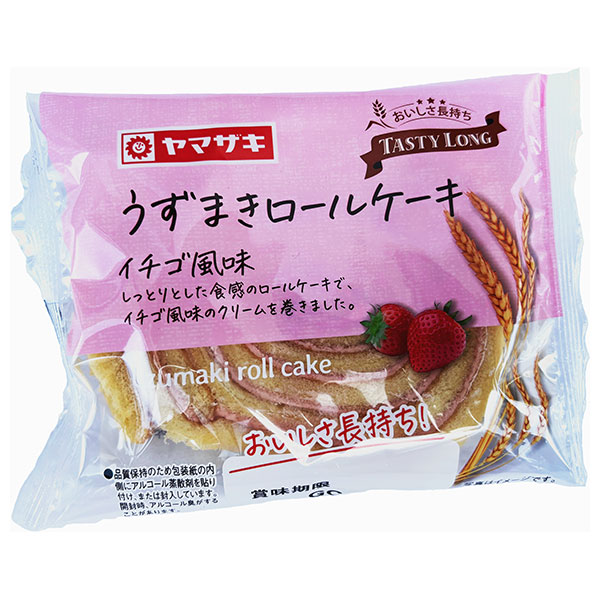 山崎製パン テイスティロング うずまきロールケーキ(イチゴ風味) 10個入
