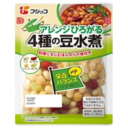 フジッコ アレンジひろがる4種の豆水煮 132g×12袋入